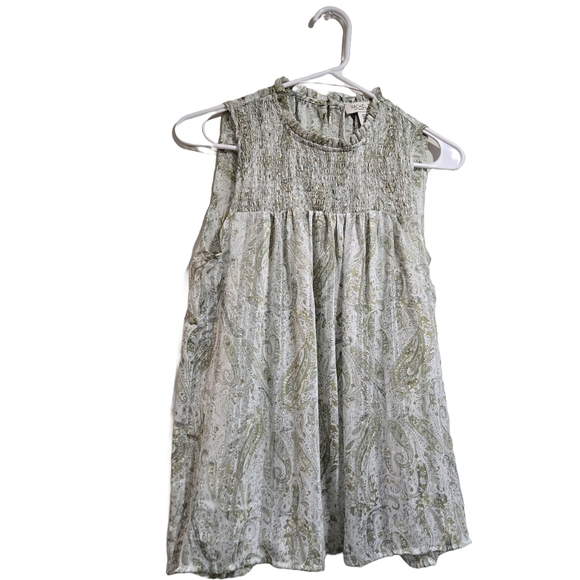 Paisley Sleeveless Top - Green - Picture 6 of 10